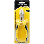 Alicate de Corte Diagonal Niquelado 6" (160mm) Tradestar - Ferramenta manual para corte preciso de fios, cabos e arames. Possui corpo em aço carbono niquelado, cabo emborrachado e design diagonal para acesso fácil. Ideal para eletricistas e trabalhos manuais em geral.