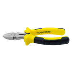 Alicate de Corte Diagonal Niquelado 6" (160mm) Tradestar - Ferramenta de corte diagonal com cabo emborrachado amarelo e preto, ideal para cortes precisos em fios e cabos. Fabricado em aço carbono niquelado, oferece durabilidade e resistência à corrosão.