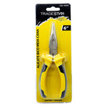 Alicate de Bico Longo Meia Cana 6 polegadas (150mm) Tradestar em aço carbono niquelado, ferramenta manual para trabalhos de precisão, ideal para dobrar, puxar e manipular fios e objetos delicados. Embalagem com 1 unidade.