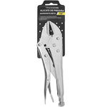 Alicate de Pressão Boca Reta 10 Polegadas Mordente Tradestar, ferramenta em aço carbono niquelado com mordente reto e parafuso de regulagem. Ideal para diversas aplicações, oferece durabilidade e precisão.