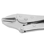 Alicate de Pressão Boca Reta 10 Polegadas Mordente Tradestar - Ferramenta de aço carbono niquelado para fixação e pressão, ideal para trabalhos diversos. Mordente reto e parafuso de regulagem para ajuste preciso.