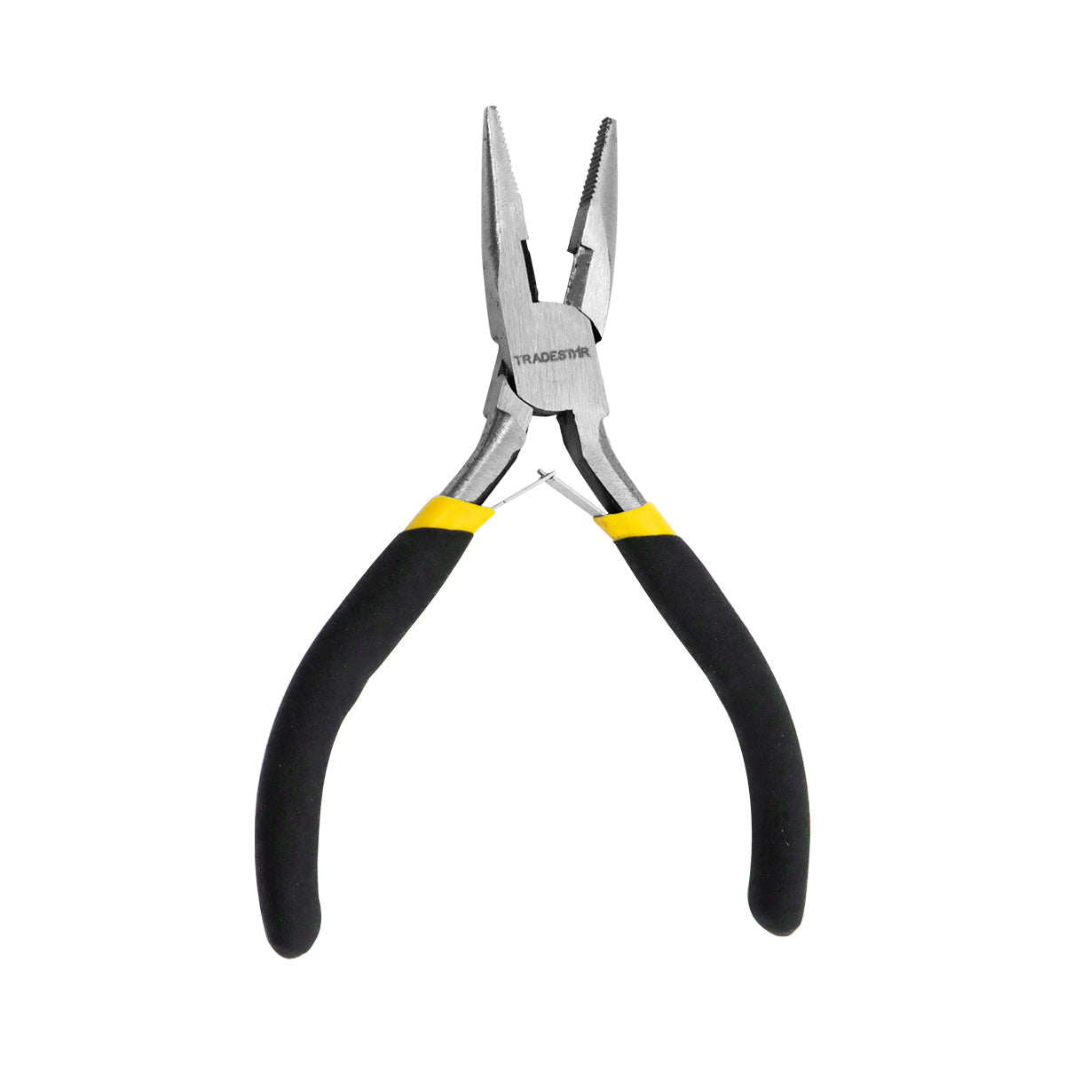 Alicate Bico Meia Cana Reto Mini Profissional 4.1/2" - Ferramenta de aço carbono com cabo emborrachado para cortar, dobrar e torcer fios e cabos. Ideal para trabalhos precisos e profissionais.