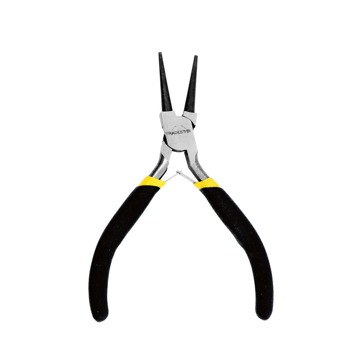 Alicate Bico Redondo Mini Profissional Reforçado 4.1/2 - Ferramenta ideal para trabalhos de precisão, agarrar, torcer, dobrar e cortar fios e cabos. Fabricado em aço carbono com cabo emborrachado para maior conforto e segurança. Perfeito para eletrônica, artesanato e modelismo.