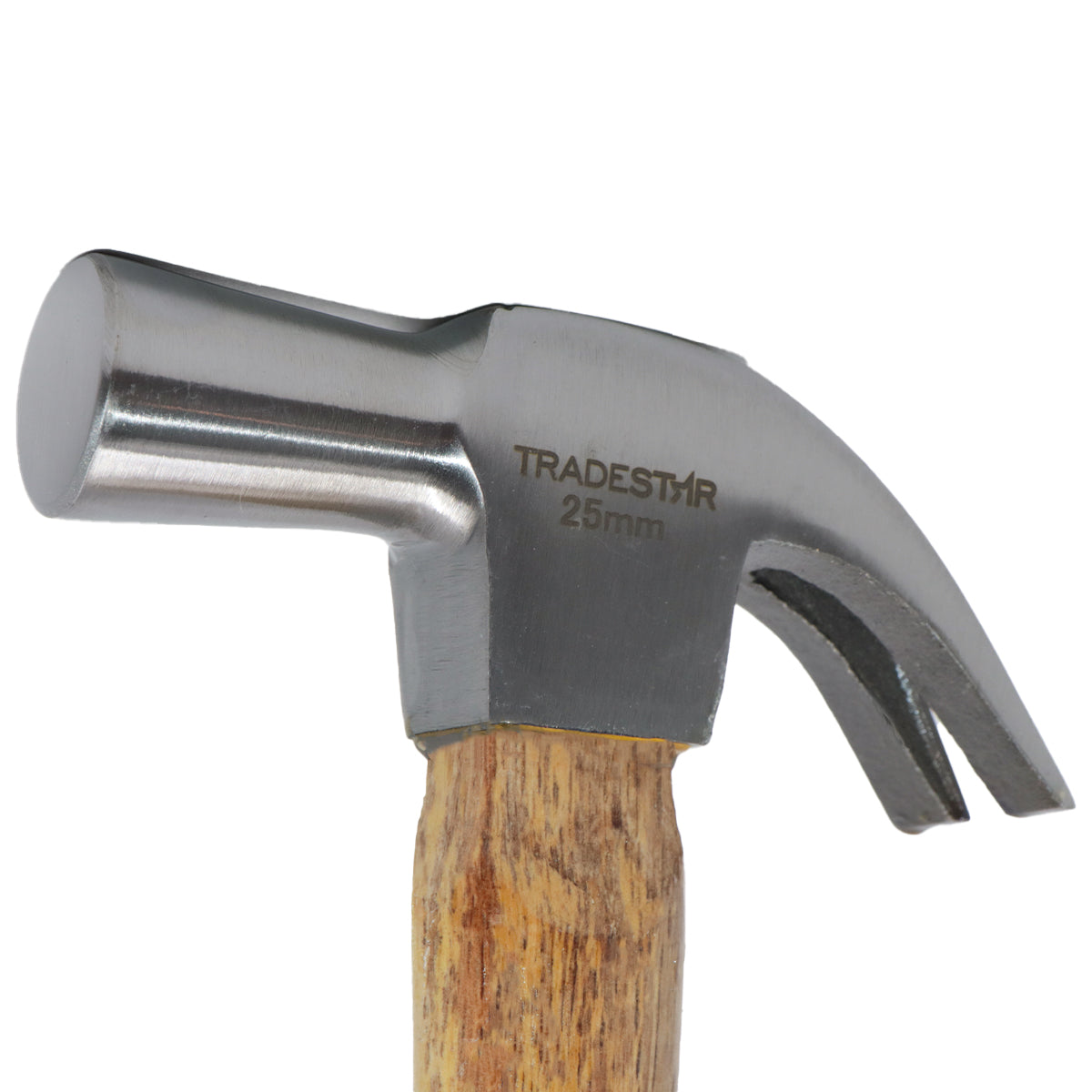 Martelo Unha de 25mm Tradestar com cabo de madeira, ferramenta para construção e marcenaria. Ideal para trabalhos que exigem precisão e potência. Ferramenta de alta qualidade, durável e resistente.