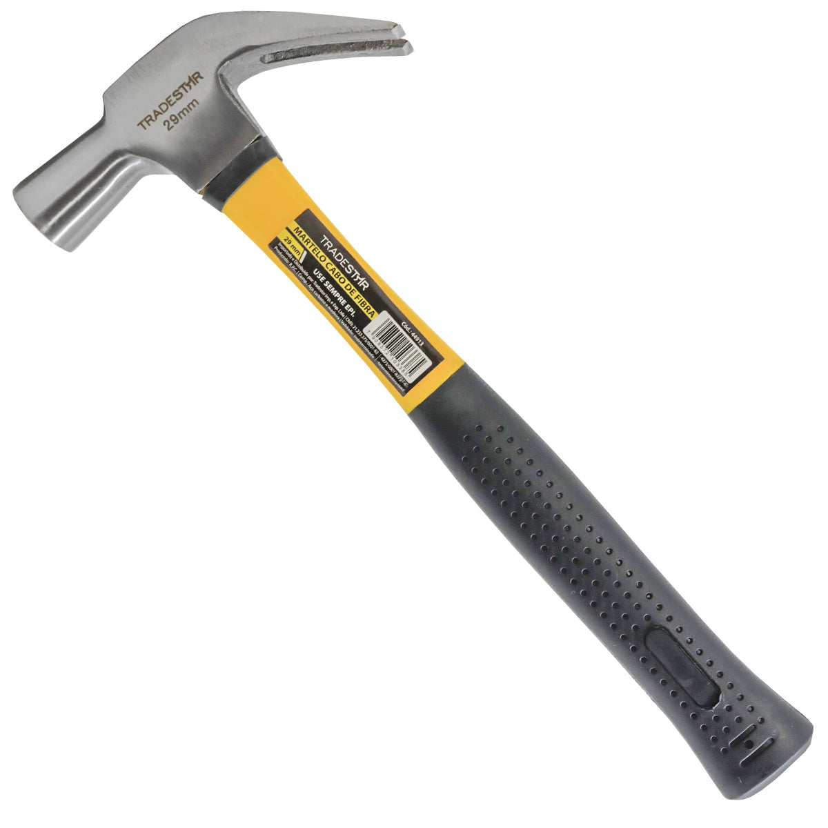 Martelo Unha Cabo Emborrachado Fibra 29 polegadas Tradestar - Ferramenta de aço para construção, marcenaria e reparos. Design ergonômico, resistente e portátil. Ideal para uso profissional e doméstico.