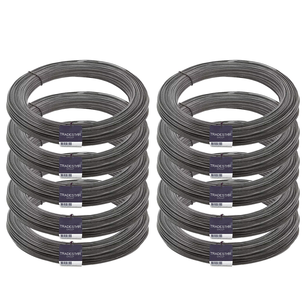 Kit 10 rolos de arame recozido liso 1 kg e alicate torquês armador, ideal para construção civil e amarrações de ferragens. Arame BWG 18 de alta resistência, produto Tradestar.