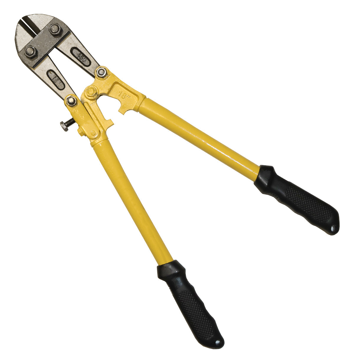 Tesoura alicate corta vergalhão 450mm (18 polegadas) para corte de ferro, aço e cadeados. Ferramenta robusta com corpo em aço, pintura epóxi e empunhadura emborrachada. Ideal para construção, segurança e projetos personalizados. Garante cortes precisos e eficientes.