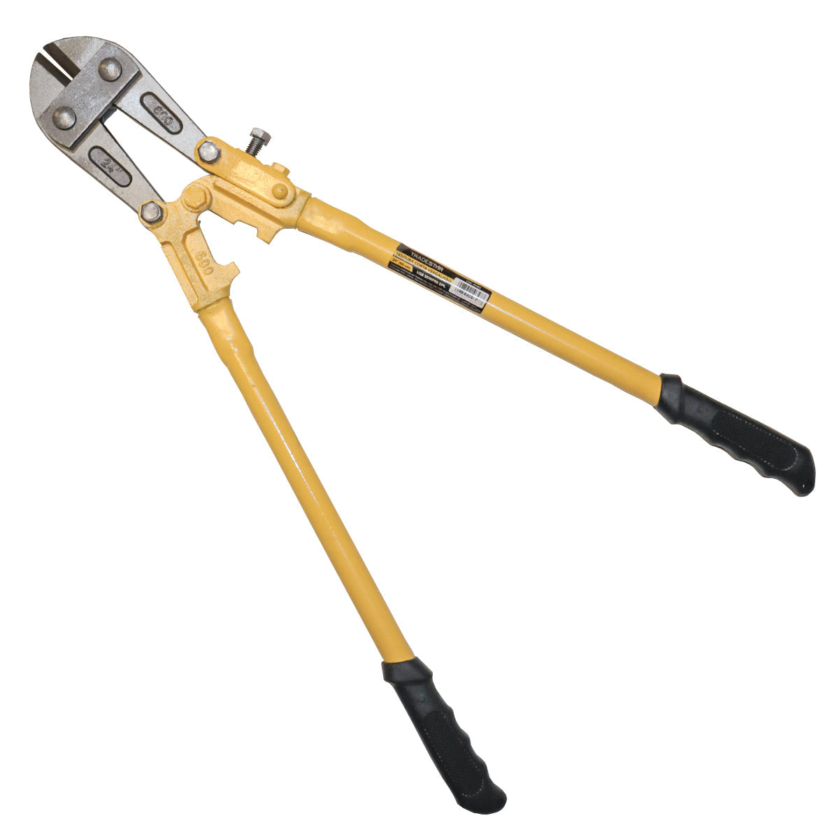 Tesoura alicate corta vergalhão 600mm (24 polegadas) para corte de ferro, aço e cadeados. Ferramenta robusta com empunhadura ergonômica, ideal para construção, segurança e projetos personalizados. Garante cortes precisos e eficientes.