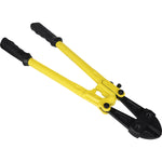Tesoura Alicate Corta Vergalhão Pro 18" CRV Tradestar, ferramenta manual amarela e preta para corte de vergalhões de aço, ideal para construção civil e serralheria. Possui design ergonômico e lâmina de aço carbono, garantindo alta resistência e durabilidade. Marca Tradestar.