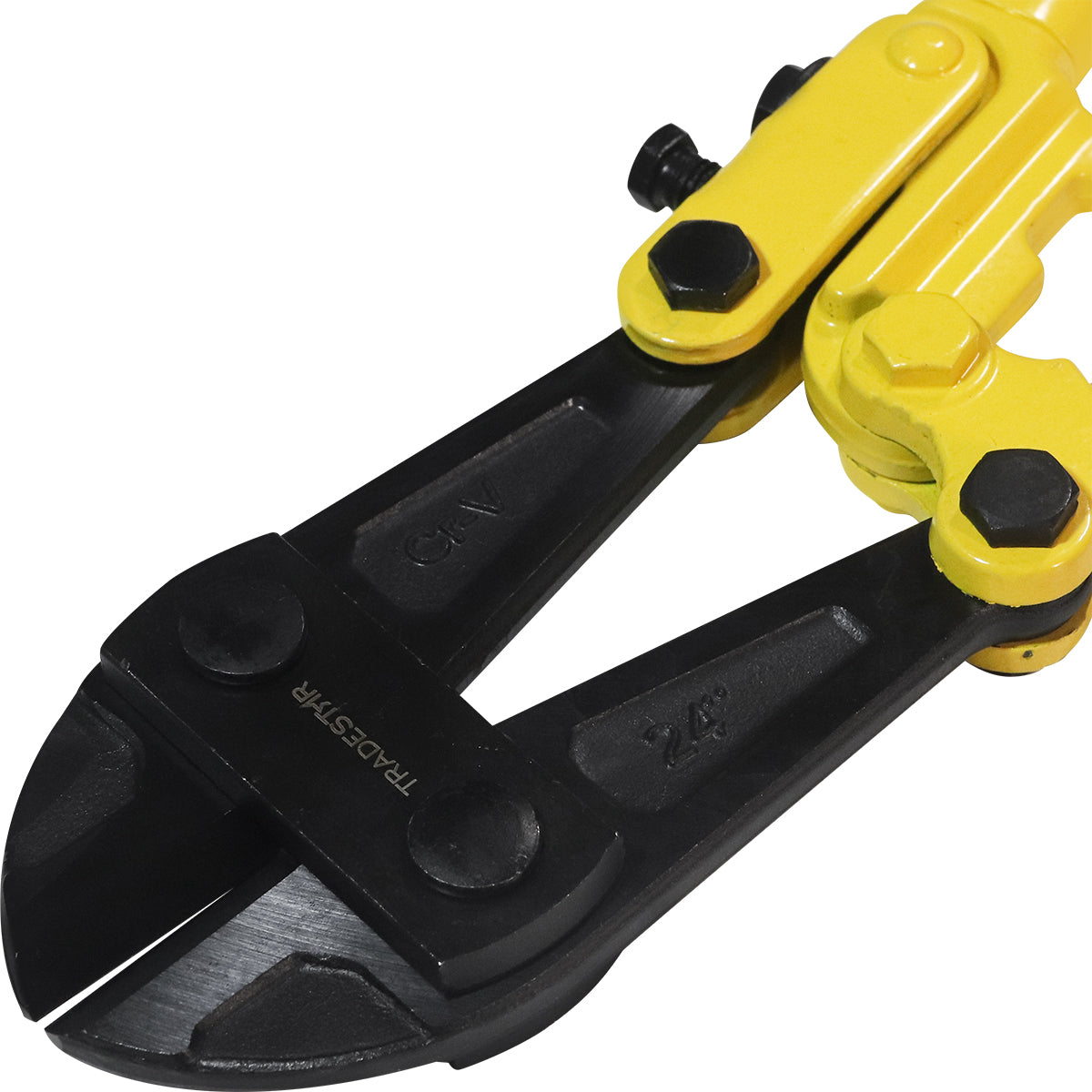 Tesoura Alicate Corta Vergalhão Pro 24" CRV Tradestar, ferramenta manual amarela e preta para corte de vergalhões de aço, ideal para construção civil e serralheria.
