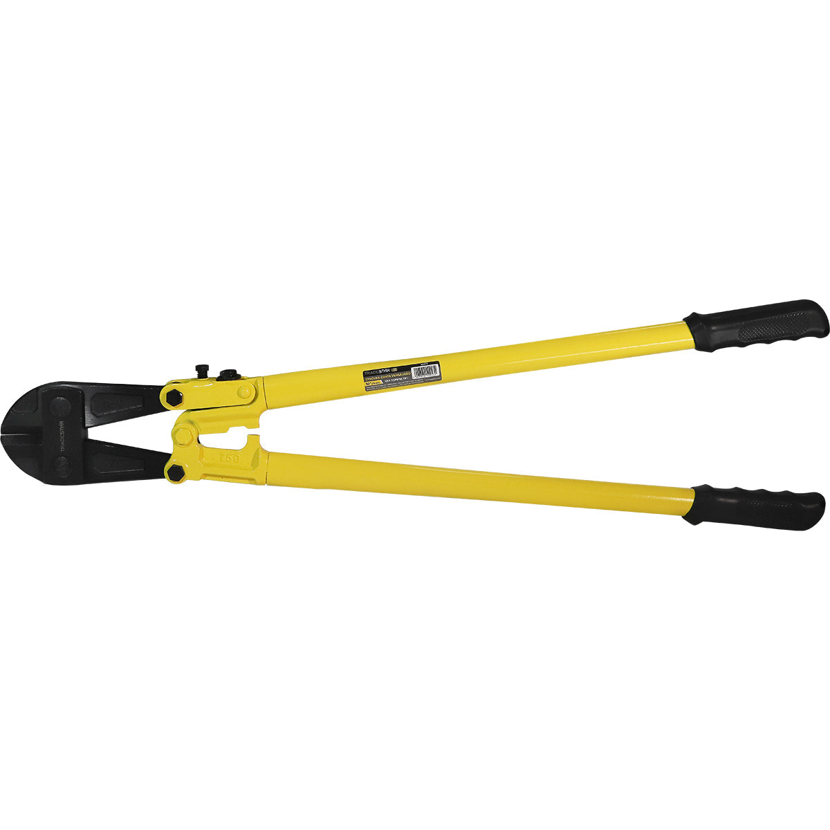 Tesoura Alicate Corta Vergalhão Pro 30" CRV Tradestar - Ferramenta manual amarela para corte de vergalhões de aço, ideal para construção civil e serralheria. Possui cabo longo com empunhadura preta para maior alavancagem e corte preciso.