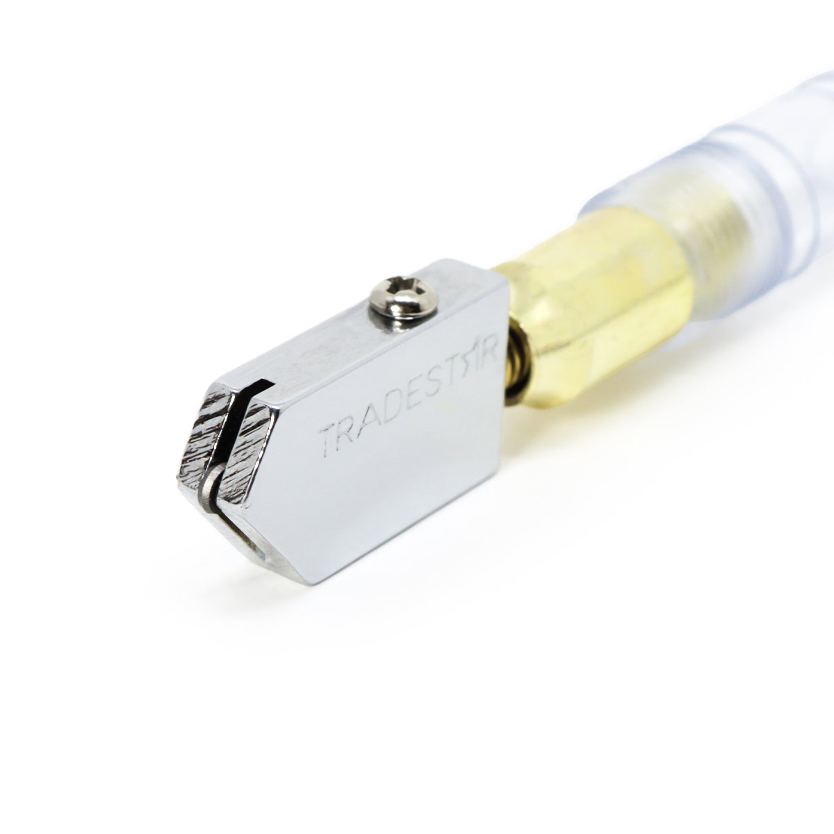 Cortador de Vidro Espelho Profissional Tipo Caneta Tradestar - Ferramenta para cortes precisos em vidros e espelhos, com design ergonômico e sistema de lubrificação automática. Ideal para vidraçarias, bricolagem e artesanato. Tradestar.