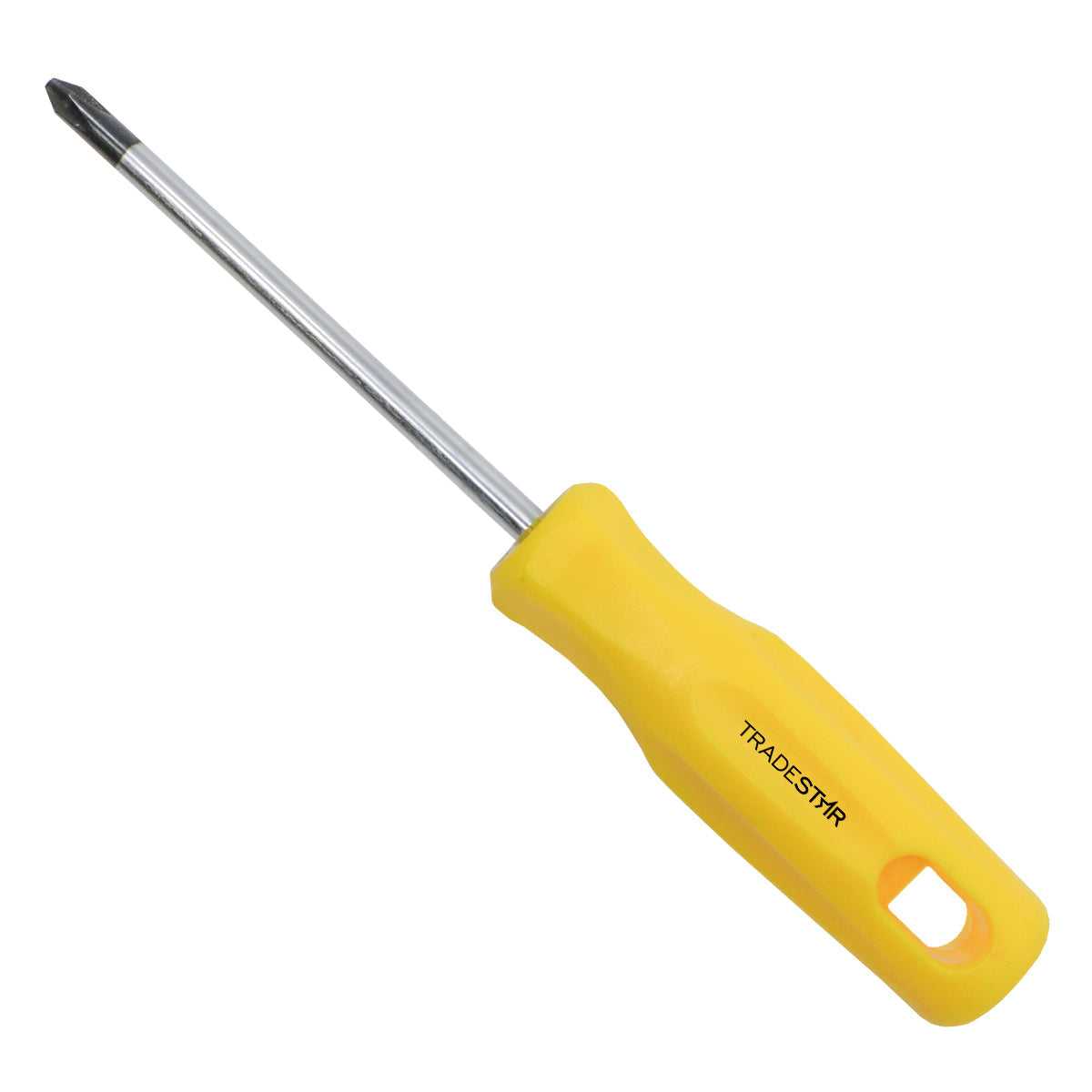 Chave Phillips 1/4x4" Ponta Imantada Tradestar, com cabo ergonômico amarelo e ponta magnetizada. Ferramenta ideal para parafusar com precisão e durabilidade em projetos de manutenção e montagem.