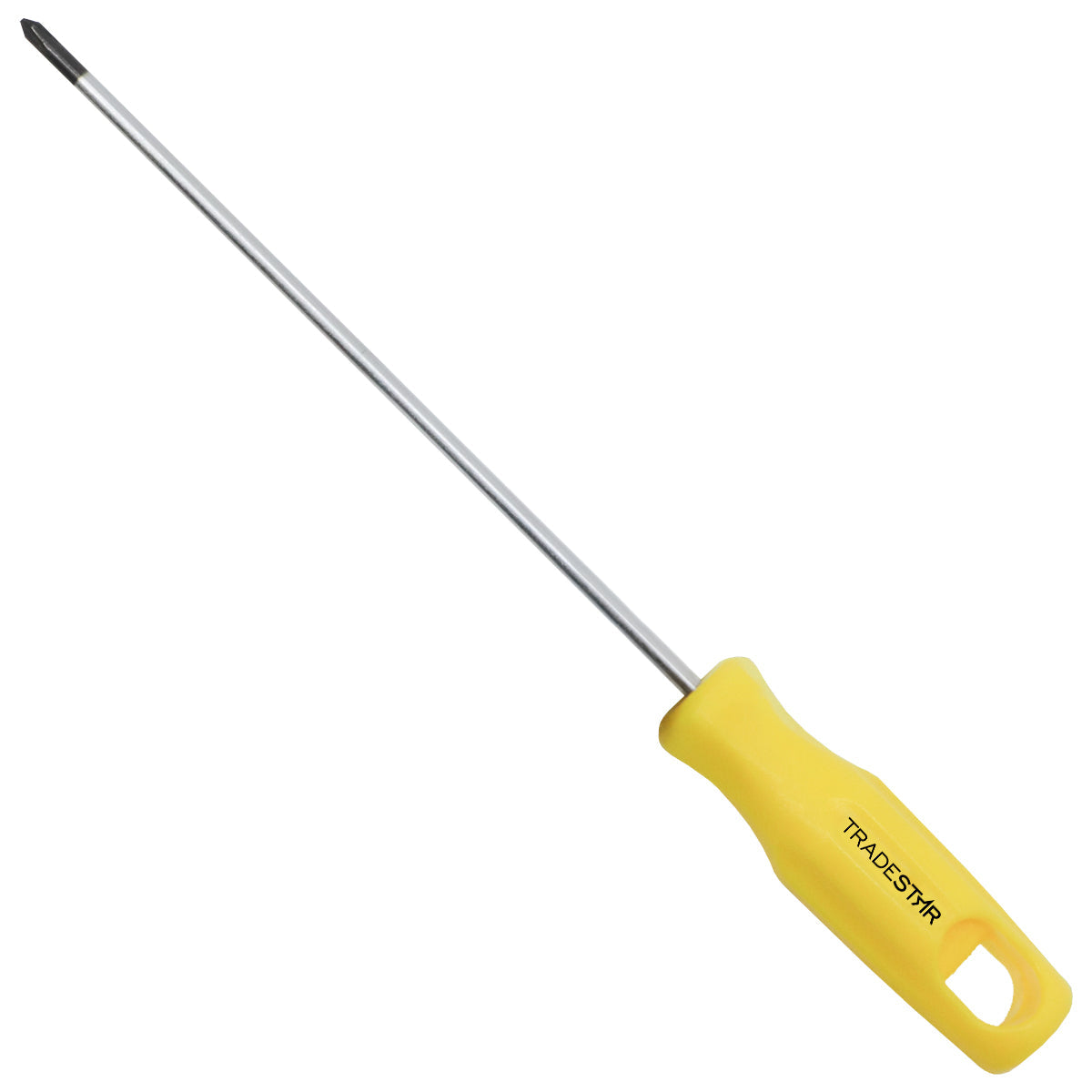 Chave Phillips 1/8x5" Ponta Imantada Tradestar, ferramenta manual com cabo amarelo ergonômico e ponta magnetizada para parafusos. Ideal para manutenção e montagem, aço cromo vanádio, 13cm.
