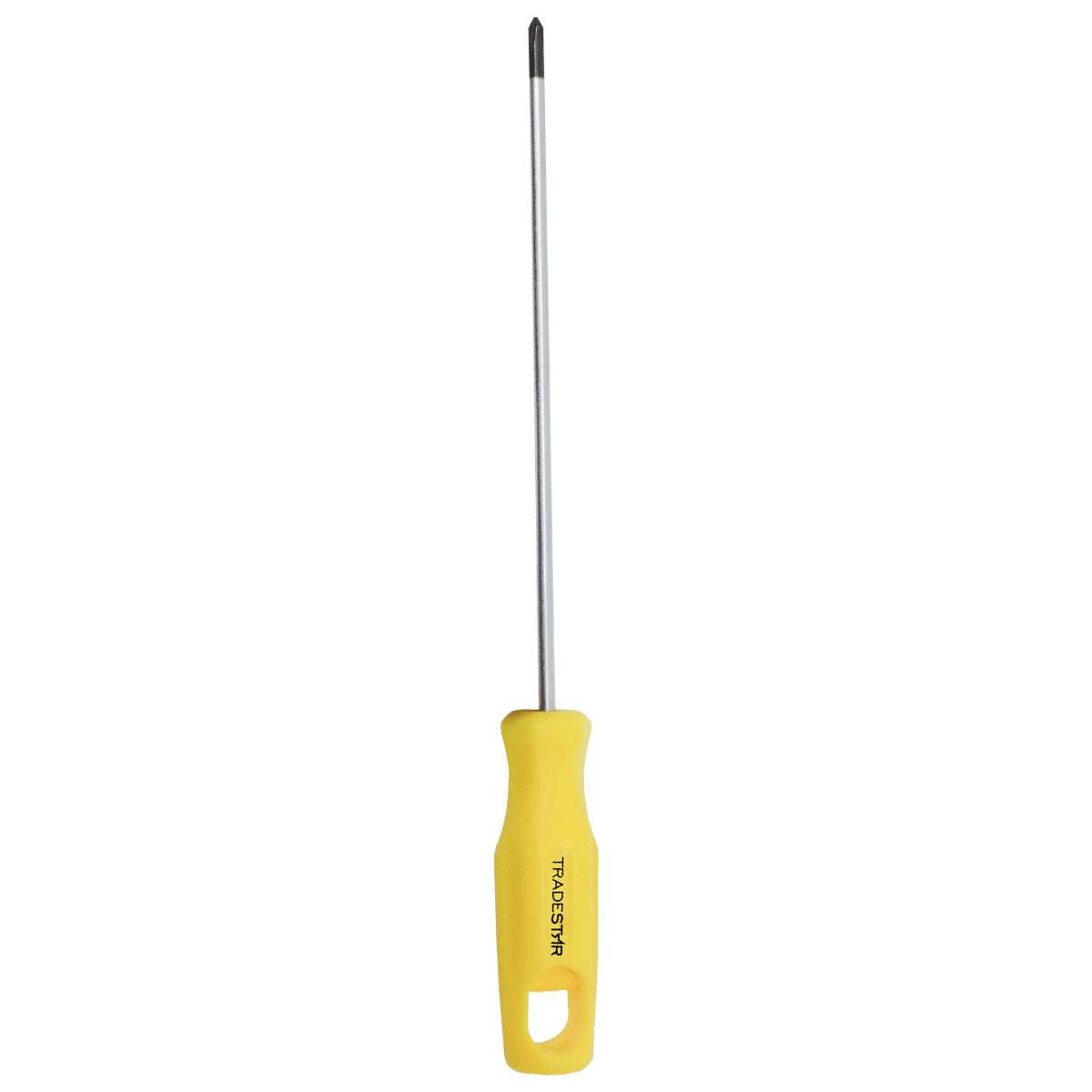 Chave Phillips 1/8x5" Ponta Imantada Tradestar - Ferramenta manual para parafusar, com cabo ergonômico amarelo e ponta magnetizada. Ideal para manutenção e montagem.