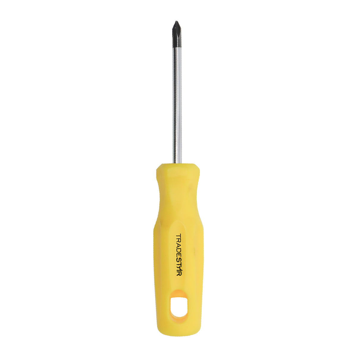 Chave Phillips 3/16x3" Ponta Imantada Tradestar - Chave de fenda com ponta magnetizada, cabo ergonômico amarelo, ideal para precisão e durabilidade em trabalhos de manutenção e montagem. Ferramenta manual de aço cromo vanádio.