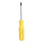 Chave Phillips 5/16x4" Ponta Imantada Tradestar, ferramenta manual com cabo ergonômico amarelo e ponta magnetizada para parafusos. Ideal para manutenção e montagem, fabricada em aço cromo vanádio, proporcionando durabilidade e precisão.