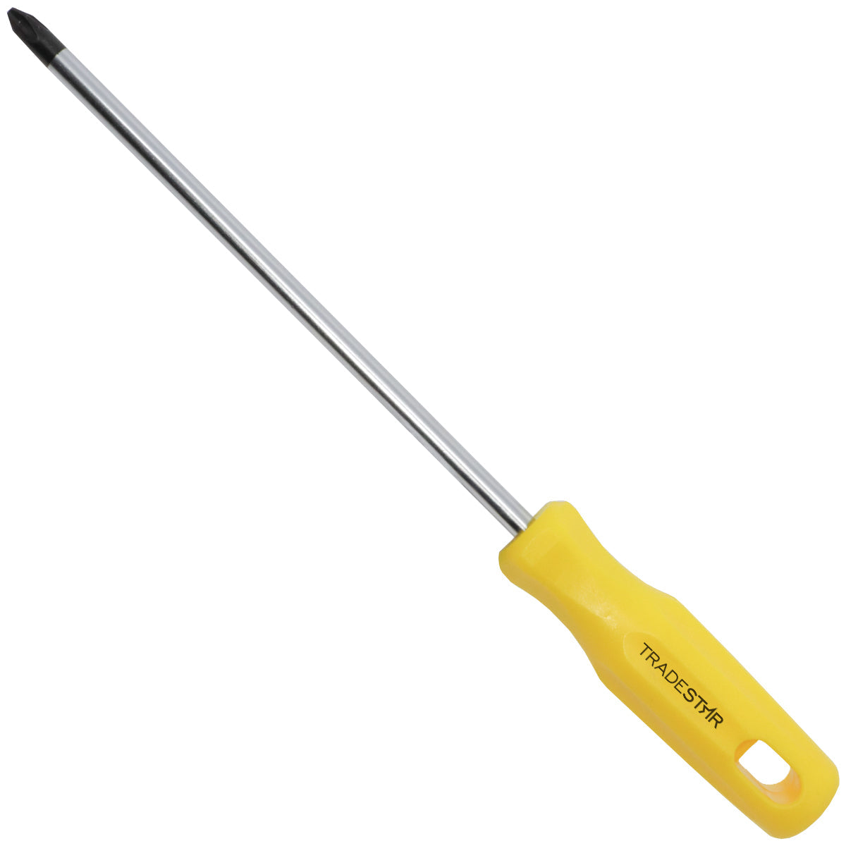 Chave Phillips 5/16x8 Tradestar com ponta imantada, cabo amarelo ergonômico. Ferramenta manual de aço cromo vanádio para parafusar e manutenção. Ideal para uso profissional e doméstico.