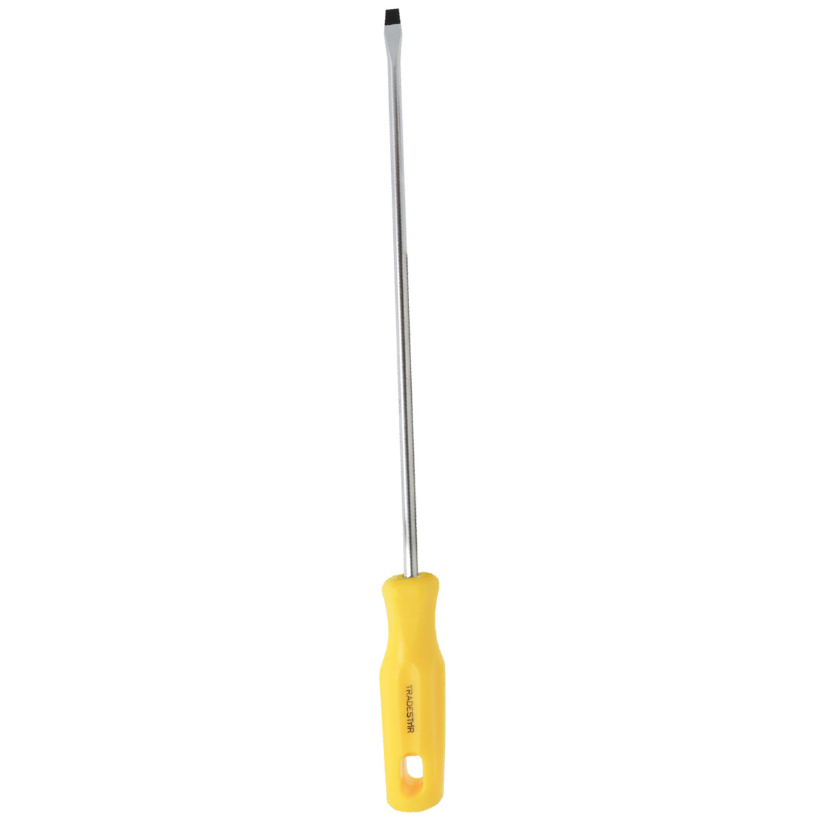 Chave de Fenda 1/4x10" Ponta Imantada Tradestar, ideal para precisão e durabilidade em projetos de bricolagem e profissionais. Fabricada em aço cromo vanádio, com cabo ergonômico amarelo e ponta magnetizada para facilitar o uso. Ferramenta resistente e versátil para diversas aplicações.