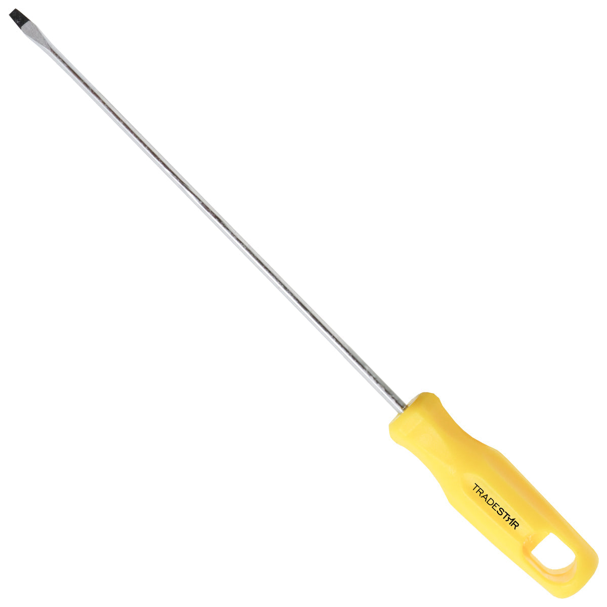 Chave de Fenda Tradestar 1/8x6" Ponta Imantada, ideal para precisão e durabilidade em trabalhos de manutenção e montagem. Cabo ergonômico amarelo, haste em aço cromo vanádio e ponta magnetizada.
