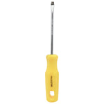 Chave de Fenda 3/16x4" Ponta Imantada Tradestar - Ferramenta manual com cabo ergonômico amarelo, ponta chata e haste de aço cromo vanádio. Ideal para precisão em reparos e montagens, com ponta magnetizada para facilitar o uso.