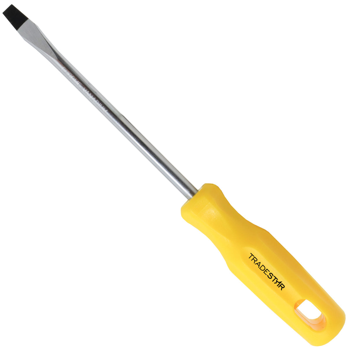 Chave de Fenda 5/16x6" Ponta Imantada Tradestar, ideal para precisão e durabilidade em projetos de bricolagem e profissionais. Fabricada em aço cromo vanádio, com cabo ergonômico e ponta magnetizada para facilitar o uso. Ferramenta resistente e versátil para diversas aplicações.