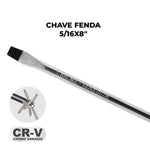 Chave de Fenda 5/16x8" Ponta Imantada Tradestar em aço cromo vanádio, ideal para precisão e durabilidade em projetos de manutenção e montagem. Ferramenta com ponta magnetizada para melhor fixação de parafusos.