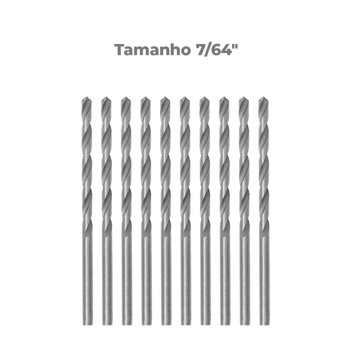 Broca em HSS Aço Rápido DIN 338 7/64" Tradestar - Pacote com 10 brocas de aço rápido para perfuração em metal, madeira e plástico. Ferramenta de alta qualidade para uso profissional e doméstico. Ideal para precisão e durabilidade.