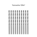 Broca em HSS Aço Rápido DIN 338 7/64" Tradestar - Pacote com 10 brocas de aço rápido para perfuração em metal, madeira e plástico. Ferramenta de alta qualidade para uso profissional e doméstico. Ideal para precisão e durabilidade.