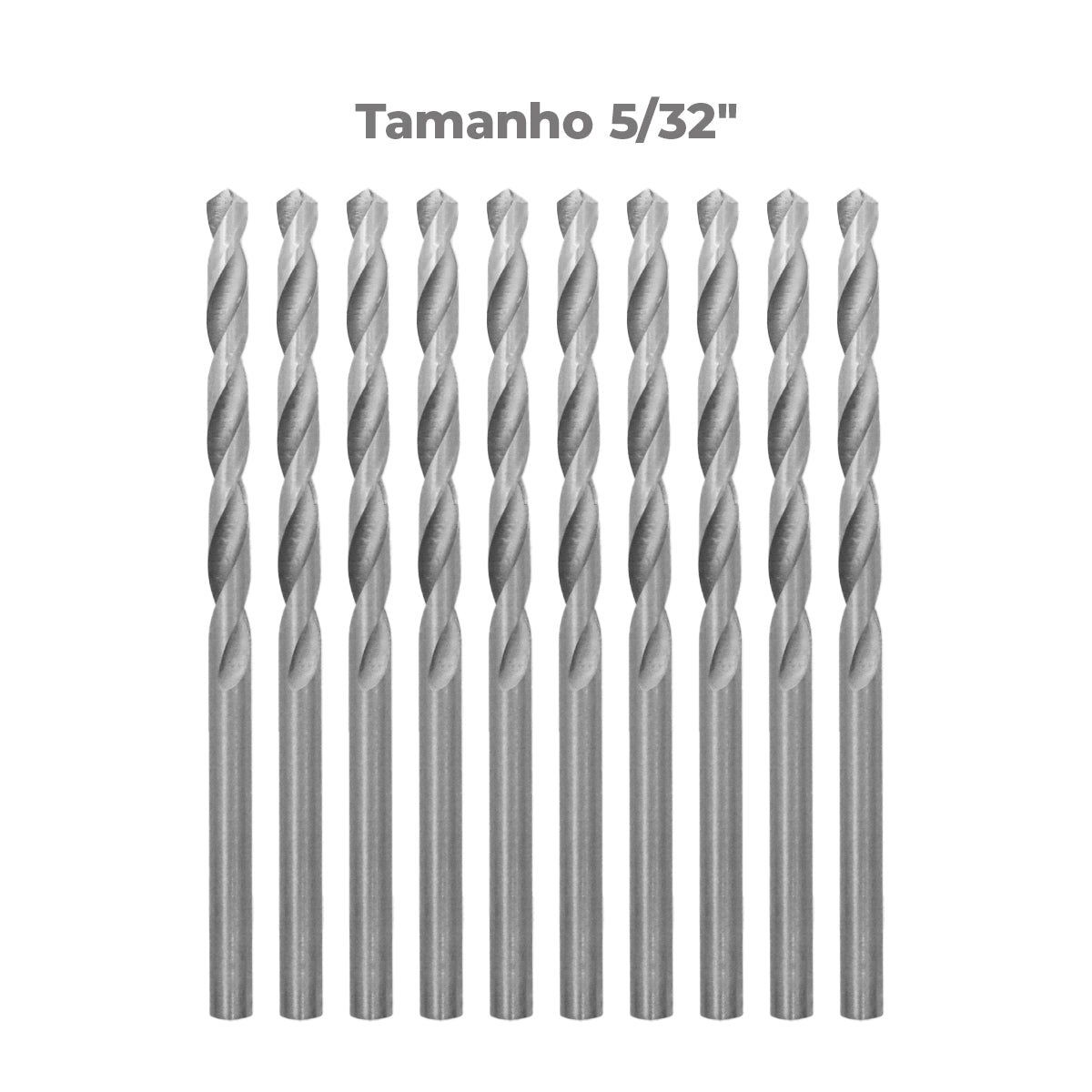 Broca em HSS Aço Rápido DIN 338 5/32" Tradestar - Pacote com 10 unidades. Brocas de alta performance para perfuração em metal, madeira e plástico. Fabricadas em aço rápido (HSS) para maior durabilidade e cortes precisos. Ideal para profissionais e hobbistas. Tamanho 5/32".