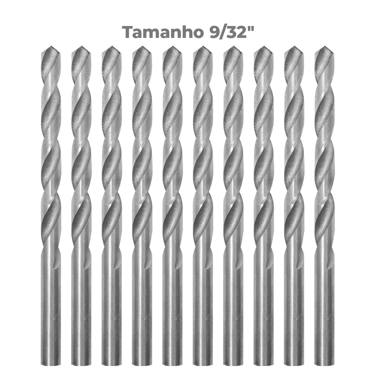 Broca em HSS Aço Rápido DIN 338 9/32" (7,14mm) Tradestar - Pacote com 10 brocas para perfuração em metal, madeira e plástico. Ferramenta de alta qualidade e durabilidade para uso profissional e hobby.