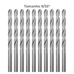 Broca em HSS Aço Rápido DIN 338 9/32" (7,14mm) Tradestar - Pacote com 10 brocas para perfuração em metal, madeira e plástico. Ferramenta de alta qualidade e durabilidade para uso profissional e hobby.