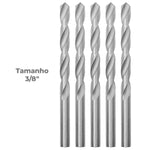 Brocas HSS Aço Rápido DIN 338 3/8 Tradestar - Pacote com 5 unidades. Brocas de alta qualidade para perfuração em metal, madeira e plástico. Ferramenta durável e precisa para uso profissional e hobby.