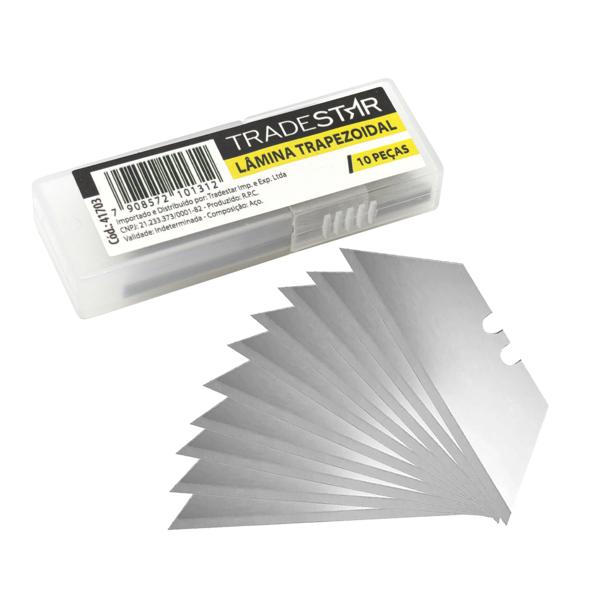 Kit de 26 estiletes trapezoidais de 18mm com lâminas de reposição. O kit inclui 26 estiletes e 50 lâminas trapezoidais de alta qualidade, ideais para cortes precisos em diversos materiais como papel, papelão, tecidos e plásticos. Os estiletes possuem cabo emborrachado para maior conforto e segurança, além de trava para a lâmina.