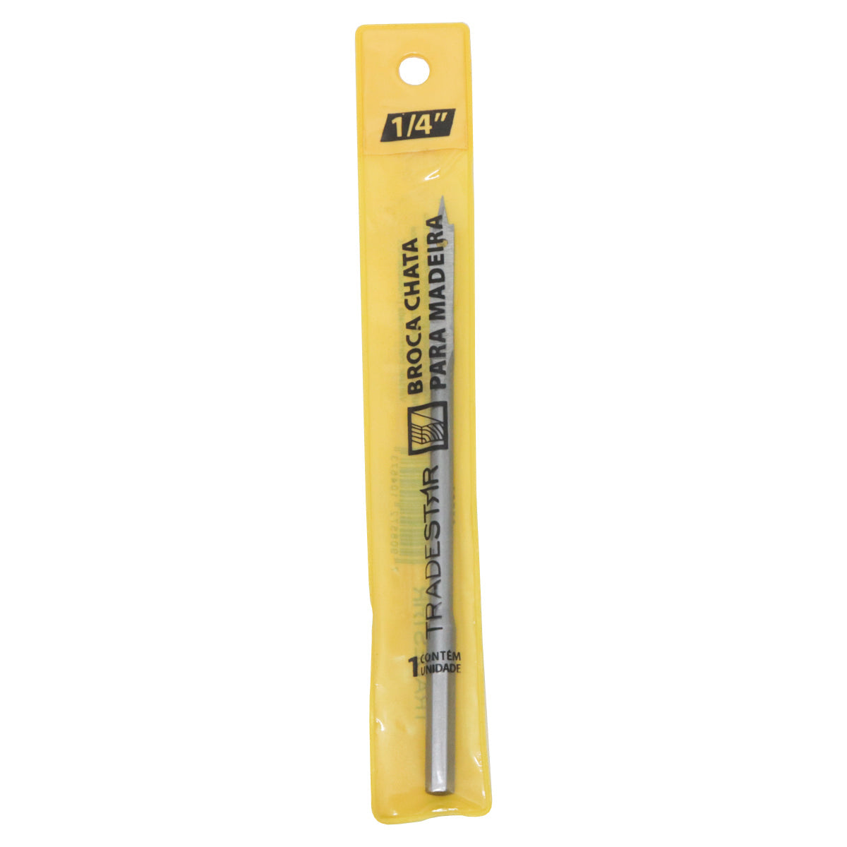 Broca Chata para Madeira 1/4 Tradestar - Perfurações precisas e versáteis para marcenaria e uso doméstico. Ferramenta essencial para furadeira, ideal para furos limpos em madeira. Produto original, com garantia e envio imediato.
