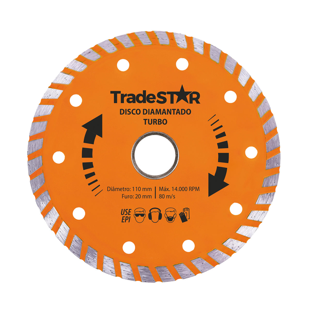 Kit 4 Discos de Corte 110x20 TradeStar para Serra Mármore - Disco diamantado segmentado, turbo, contínuo e serra circular vídea. Ideal para cortes precisos em diversos materiais como concreto, tijolo, madeira e lajota. Ferramentas TradeStar de alta qualidade e durabilidade.