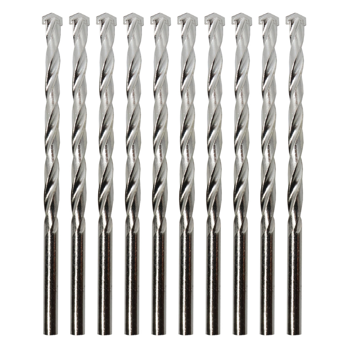 Broca para concreto 6x100mm Tradestar - Pacote com 10 unidades. Brocas helicoidais de metal duro para furadeira, ideais para perfurar concreto, pedra e alvenaria. Ferramenta para uso profissional e doméstico. Produto original com garantia.
