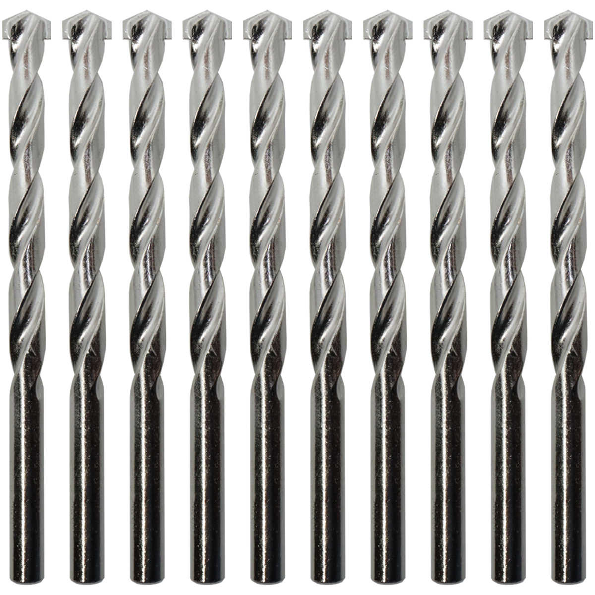 Brocas para concreto 8x120mm Tradestar, pacote com 10 unidades. Brocas helicoidais de metal duro para furadeira, ideais para perfurar concreto, pedra e alvenaria. Ferramenta essencial para construção e projetos DIY.