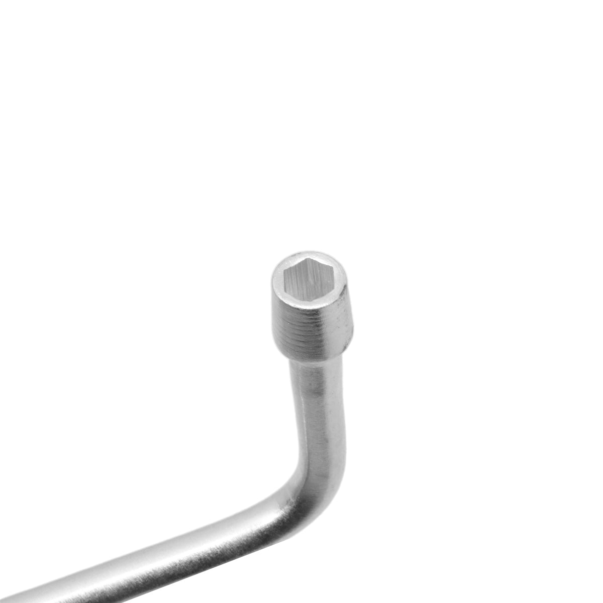 Chave Biela em L 9 MM para trabalhos mecânicos e automotivos, fabricada em aço carbono galvanizado, ideal para apertar e soltar parafusos e porcas em locais de difícil acesso. Ferramenta essencial para profissionais e entusiastas.