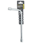 Chave Biela em L 9mm Tradestar para trabalhos mecânicos e automotivos. Ferramenta em aço carbono galvanizado, ideal para apertar e soltar parafusos e porcas em locais de difícil acesso. Perfeita para reparos automotivos, manutenção de máquinas e montagem de estruturas.