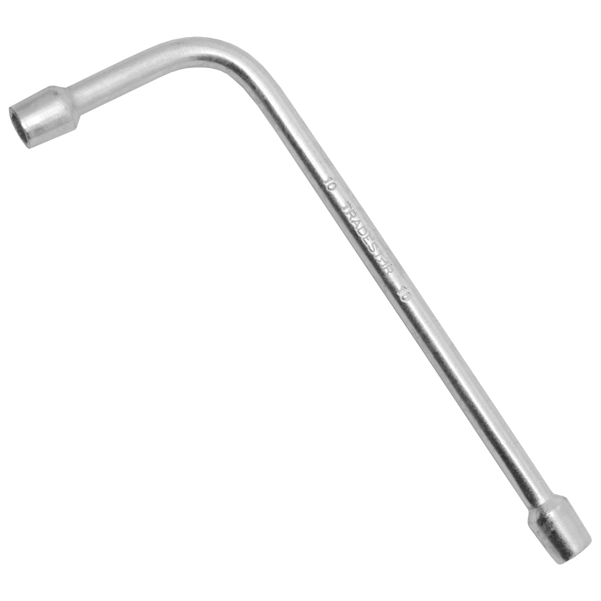 Chave Biela em L 10mm para trabalhos mecânicos e automotivos. Ferramenta em aço carbono galvanizado, formato em L para acesso a áreas difíceis. Ideal para apertar e soltar parafusos e porcas em veículos e máquinas. Ferramenta Tradesstar.
