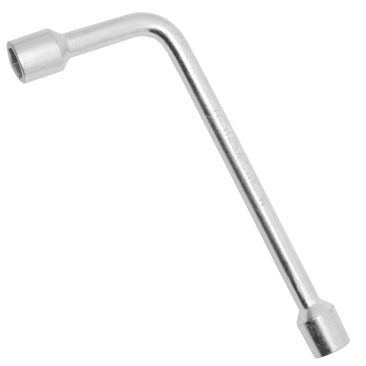 Chave Biela em L 17mm para trabalhos mecânicos e automotivos. Ferramenta em aço carbono galvanizado, formato em L para acesso a áreas difíceis. Ideal para apertar e soltar parafusos e porcas em reparos automotivos e mecânicos.