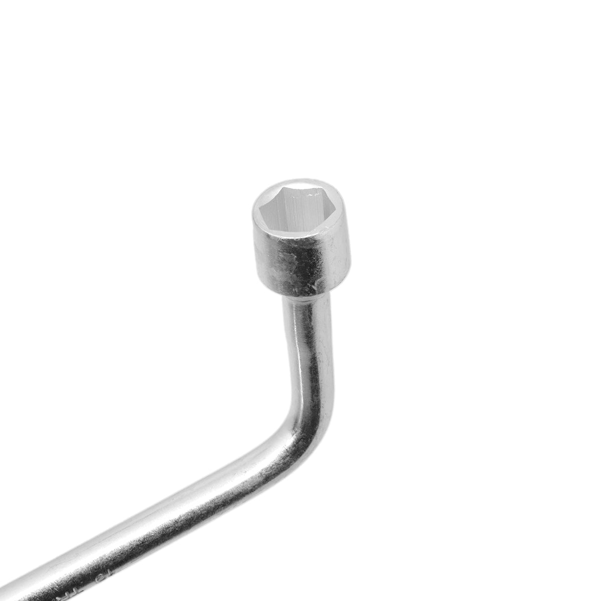 Chave Biela em L 19mm para trabalhos mecânicos e automotivos. Ferramenta em aço carbono galvanizado, ideal para apertar e soltar parafusos e porcas em locais de difícil acesso. Perfeita para reparos automotivos, manutenção e montagem de estruturas.