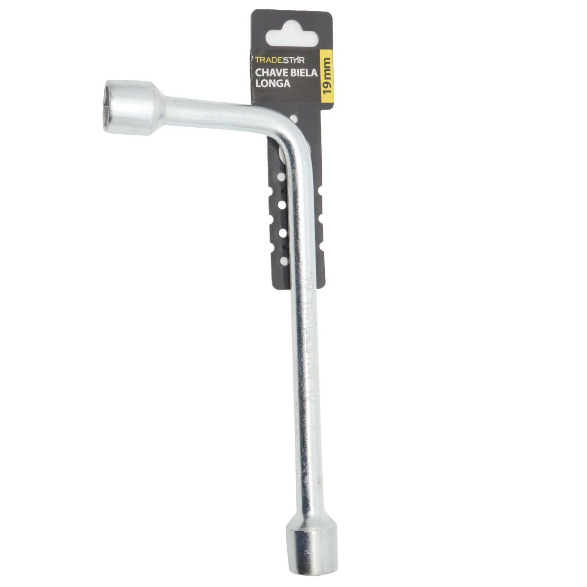 Chave Biela em L 19mm para trabalhos mecânicos e automotivos. Ferramenta em aço carbono galvanizado, ideal para apertar e soltar parafusos e porcas em locais de difícil acesso. Perfeita para reparos automotivos, manutenção de máquinas e montagem de estruturas. Design em L, acabamento cromado, pronta entrega e garantia.