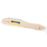 Escova de aço para limpeza de grelha e churrasqueira Tradestar com 5 fileiras e cabo de madeira. Ideal para remover sujeira e ferrugem, restaurando superfícies. Ferramenta de limpeza manual resistente e eficiente para uso doméstico e projetos de bricolagem.