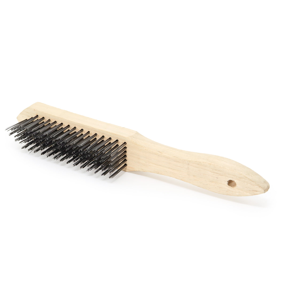 Escova de Aço Carbono Manual Cabo Madeira 6 Filas Tradestar - Ferramenta para limpeza e remoção de sujeira em diversas superfícies. Ideal para limpeza de ferrugem, restauração de materiais e uso doméstico. Cabo ergonômico de madeira para conforto e precisão.