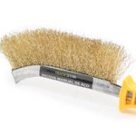 Escova de aço latonado para limpeza de ferrugem, grelhas de churrasqueira e remoção de tinta. Ferramenta manual com cerdas duráveis e cabo ergonômico para uso doméstico e industrial. Ideal para limpeza de exaustores e ventilação. Marca TradeStar.