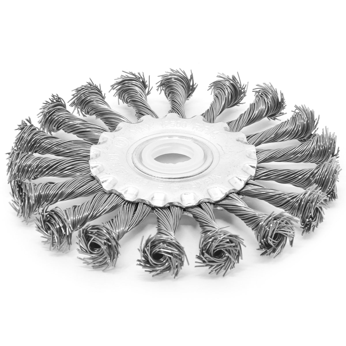 Escova de Aço Torcido Circular Rotativa Trançada 4.1/2 115mm para remoção de ferrugem, pintura e limpeza de superfícies. Ferramenta de aço torcido de alta durabilidade, ideal para uso em cantos e locais de difícil acesso.