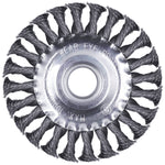Escova de Aço Industrial Fio Torcido 5 Polegadas (125mm) para esmerilhadeira, ideal para remoção de ferrugem, limpeza de metal e solda. Escova circular Tradestar com furo de 22,23mm.
