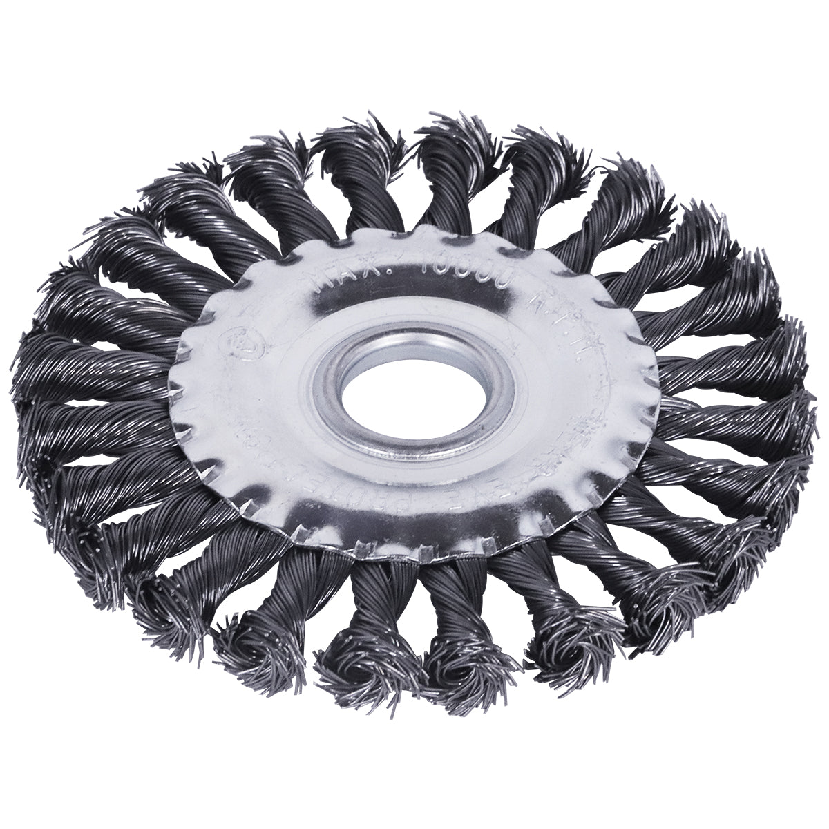 Escova de aço industrial fio torcido 5 polegadas (125mm) para esmerilhadeira, ideal para remoção de ferrugem, limpeza de metal e solda. Escova circular Tradestar com alta durabilidade e eficiência.